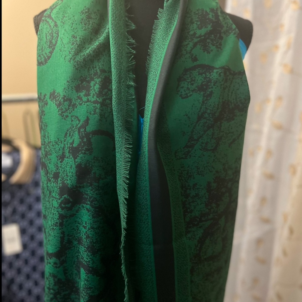 Green Animal Print Scarf